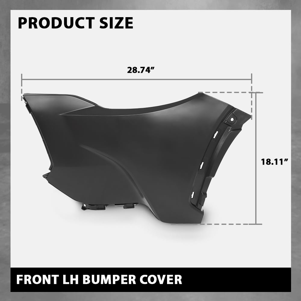 G-PLUS Front LH Bumper Cover Compatible with Toyota Corolla Cross 2022-2024,Fit For L & LE Models Without Park Assist Only TO1016102