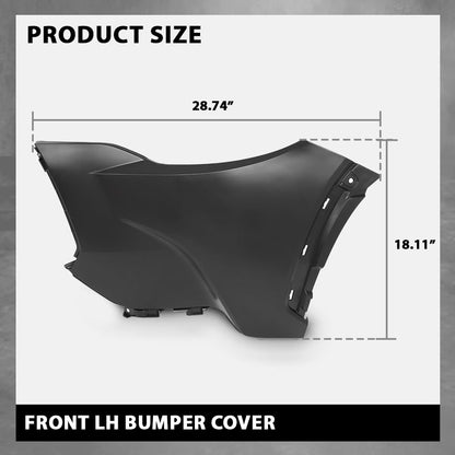 G-PLUS Front LH Bumper Cover Compatible with Toyota Corolla Cross 2022-2024,Fit For L & LE Models Without Park Assist Only TO1016102
