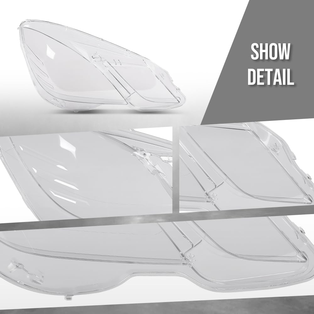 G-PLUS Headlight Lens Cover Compatible with Benz E-Class W212 E350 E500 E63 2009 2010 2011 2012 2013 (Only for 4-Door) Left & Right Side A2128209661, A2128209561 Front Headlamp Lens Cover Clear