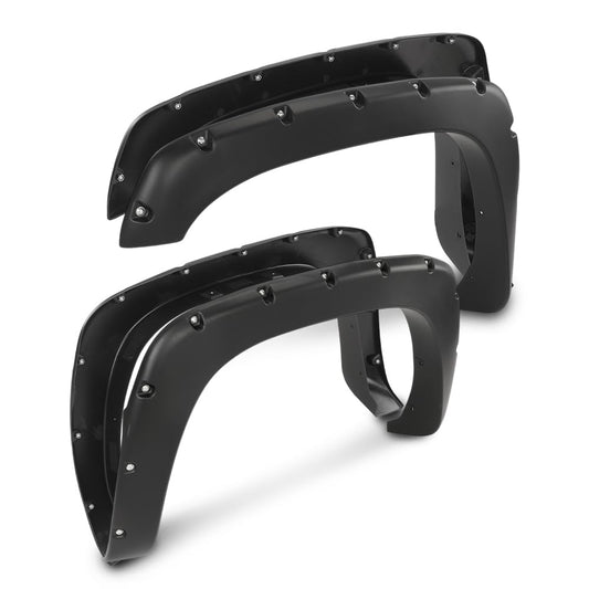 G-PLUS Fender Flares 4 PCS Smooth Pocket Riveted Compatible with Chevy Silverado/GMC Sierra 1999-2006 (Incl. 2007 Classic Models) Not Fit Dually & Step-side Models Wheel Flares Protector Cover