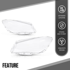 G-PLUS Headlight Lens Cover Compatible with Benz CLA W117 CLA250 CLA45 AMG 2013-2016 Clear Additional Angle