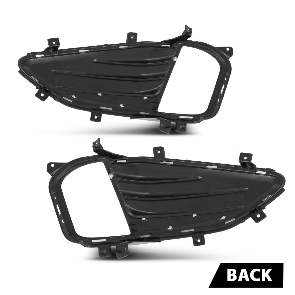 G-PLUS Front Fog Lights Lamp Cover Chrome Trim Bezel Compatible with Ford Edge 2019-2022 KT4Z15266CA, KT4Z15266CB Black