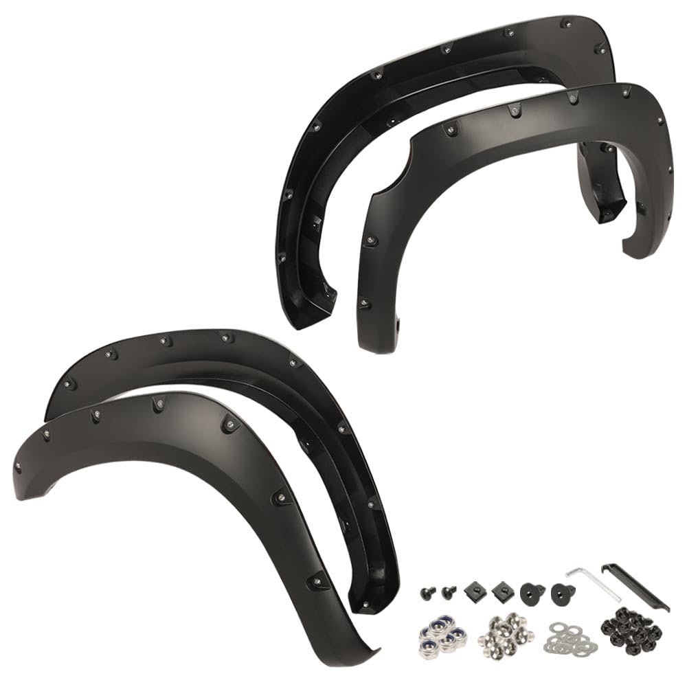 G-PLUS 4PCS Fender Flares Compatible with Toyota Tundra 2007-2013 Wheel Arch Cover Trim 5054781AB, 5054781AH, 55054780A, Smooth Pocket-Riveted