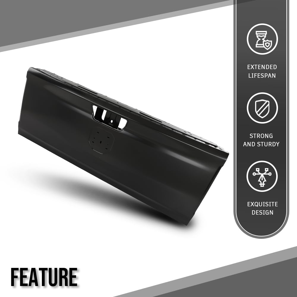 G-PLUS Rear Tailgate Fit Dodge Ram 1500 Pickup 2019-2024, Fit Use Without R-A-M Letters CH1900131, 68623973AA, 68278358AF, 68278358AE, 68278358AD, 68278358AC, 68278358AB, 170-10124 Painted Black