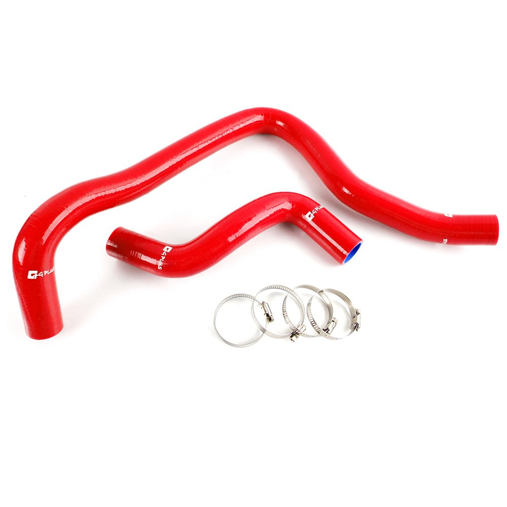 G-PLUS Silicone Radiator Coolant Hose Pipe Kit Clamps Compatible With1997-2000 Accord SiR/SiR-T F20B CF4/Torneo Euro-R CL1,Red