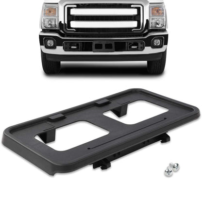 G-PLUS Front License Plate Tag Bracket Holder w Screws Compatible with 2011-2016 Ford Super Duty (F250, F350, F450, F550) BC3Z-17A385-AA BC3Z17A385AA Black