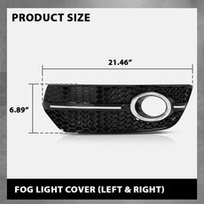 G-PLUS Fog Light Covers 2PCS for Audi Q5 2009-2012 Gloss Black Side View