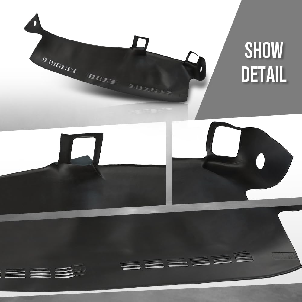 G-PLUS TPE Dash Cover Skin Cap Compatible with Chevy 2000-2006 Fit GMC Sierra 1500 2500 1999-2006 / Sierra Classic 2007 Dark Gray