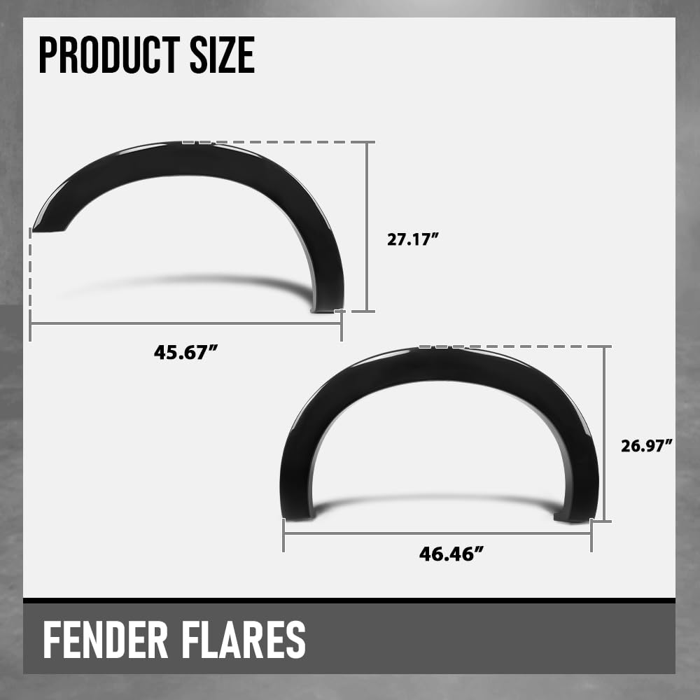 G-PLUS Factory Style Fender Flares 4pcs Compatible with Ford F250 F350 Super Duty 2011-2016 Black