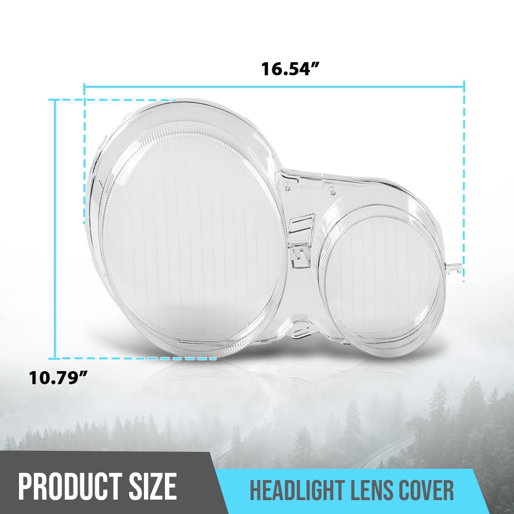 G-PLUS Headlight Lens Cover Compatible with Benz E Class W210 1996-2002 A2108205061, A2108204961 Left & Right Pair Front Headlamp Lens Cover Clear