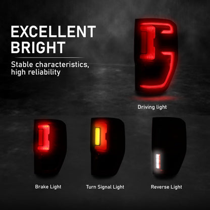 G-PLUS LED Tail Light Assembly Rear Brake Lamp w/Wiring Harness Right Side Compatible with Ford Ranger 2019-2023 with Blind Spots Models Red Lens KB3Z-13404-G Faros Traseros Luces Traseras