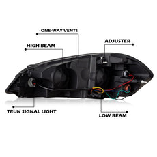G-PLUS LED Headlights Assembly for Chevy Monte Carlo Impala 2006-2016 DRL Chrome Amber Product Image