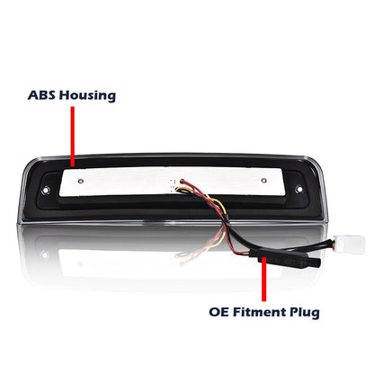 G-PLUS Truck Third 3rd Tail I Brake Light Cargo High Mount Stop Lamp Compatible With 2009-2010 Dodge Ram 1500 2010 Dodge Ram 2500 3500 2011-2017 Ram 1500 2500 3500 Smoky Lens Chrome Housing