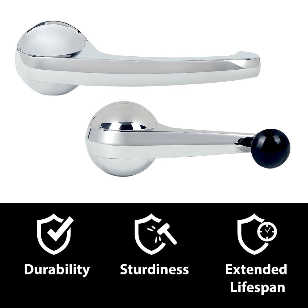 G-PLUS Inside Door Handles and Window Cranks Set Compatible with Chevy & GMC Truck 1947-1966 Chrome