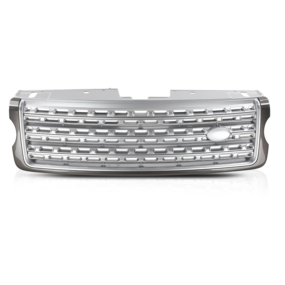 G-PLUS Front Grill Compatible with Land Rover Range Rover Vogue L405 2013 2014 2015 2016 2017 Silver Upper Grille LR055880