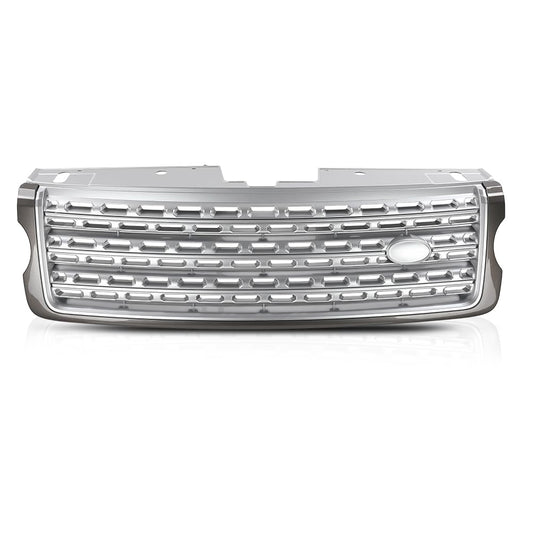G-PLUS Front Grill Compatible with Land Rover Range Rover Vogue L405 2013 2014 2015 2016 2017 Silver Upper Grille LR055880
