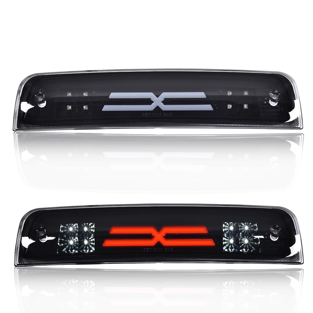G-PLUS LED Bar Third Brake Light Compatible with Dodge Ram 1500 2009-2010/Fit Dodge Ram 2500 3500 2010/Fit Dodge Ram 1500 2500 3500 2011-2017 High Mount Stop Light Smoky Lens Black Housing