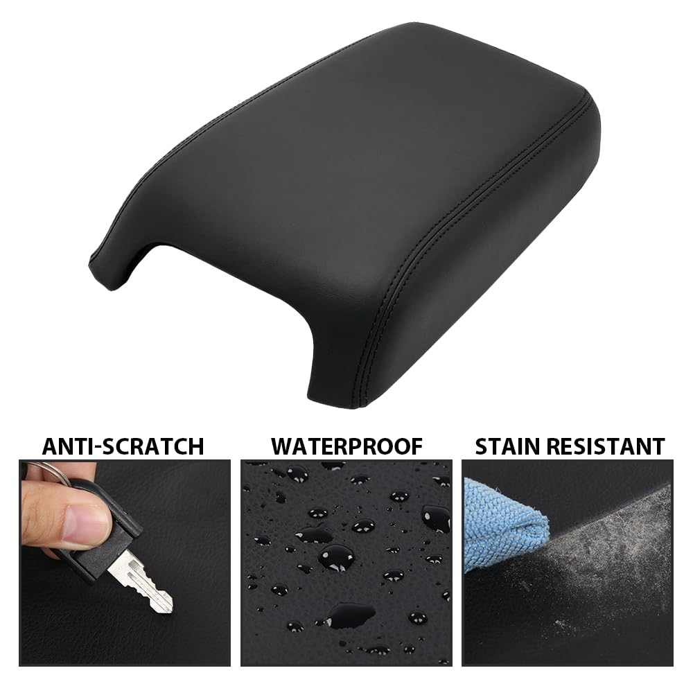 G-PLUS Upgraded Center Console Cover, Compatible with Dodge Charger 2011-2023 Armrest Cover Console Lid Protector Cushion Pad (Black Microfiber Leather Skin)