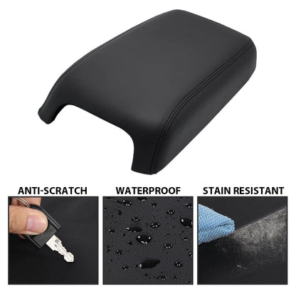 G-PLUS Upgraded Center Console Cover, Compatible with Dodge Charger 2011-2023 Armrest Cover Console Lid Protector Cushion Pad (Black Microfiber Leather Skin)