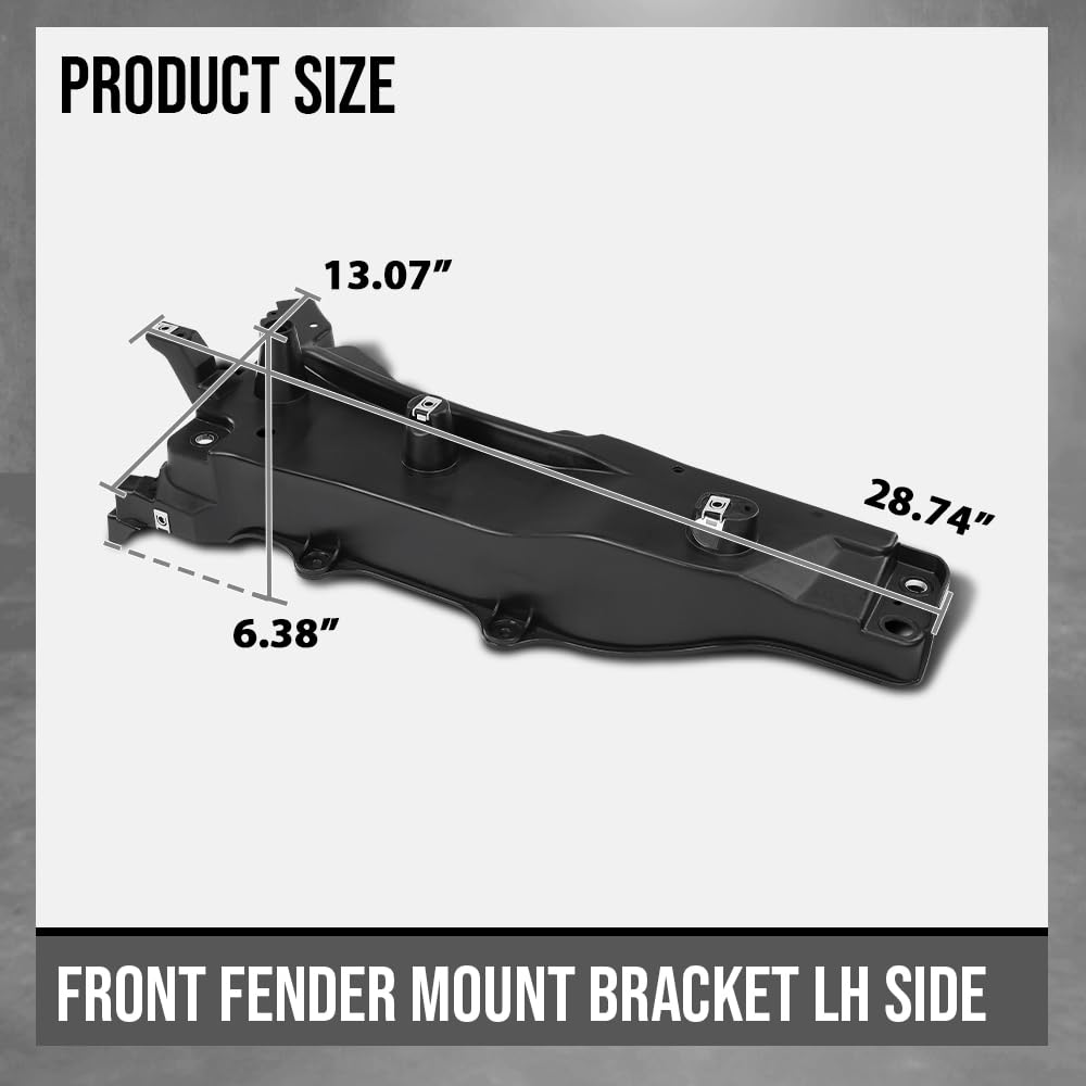 G-PLUS Left Driver Side Front Fender Mount Bracket Compatible with Volvo XC90 2016 2017 2018 2019 2020 2021 2022 2023 2024 31391777 Black
