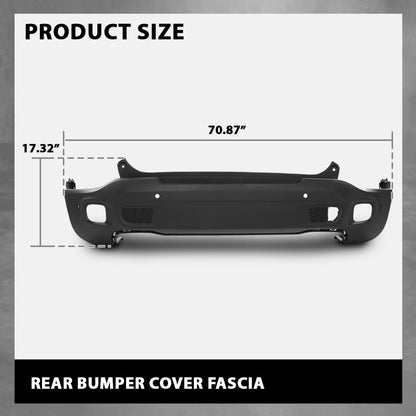 G-PLUS Rear Bumper Cover Fascia Compatible with Jeep Renegade Limited 2015-2018, Fit Models with Blind Spot Sensor and Parking Aid Sensor, 6AE88LXHAA, CH1100A42