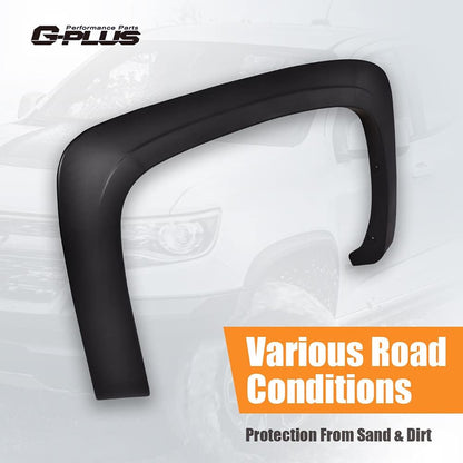 G-PLUS 4PCS Fender Flares, Compatible with Chevy Silverado 1500 2007-2013/ Fit Silverado 2500HD 3500HD 2007-2014, 78.0"/97.6" Long Bed, Not fit dually models [Not Fit Gmc Sierra]