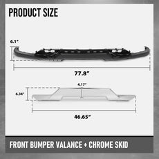 G-PLUS Front Bumper Valance Skid Plate for Chevy Silverado 1500 2016-2019 Black Side View