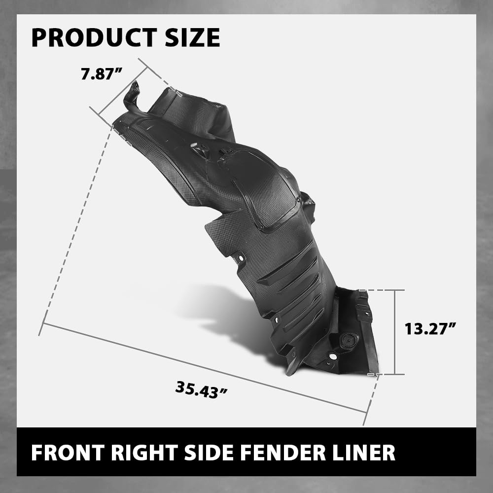 G-PLUS Front Right Fender Liner Inner Assembly, Compatible with Benz E350 2014/ E400 2015-2017/ E550 Base 2014-2017, Passenger Side, MB1249176, 2076902530