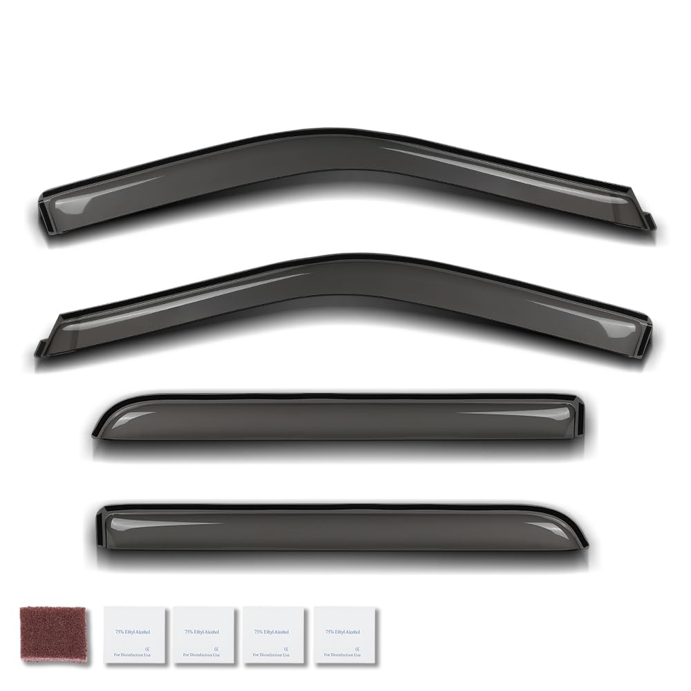 G-PLUS Out-Channel Mount Ventvisor Window Deflectors Compatible with Ford F150 2015-2026; Fit Ford F150 Raptor 2017-2026 4 PCS Smoky