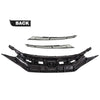 G-PLUS Front Bumper Grille w/Eye Lid Compatible with Honda Civic 10th Gen 2016 2017 2018 Front Upper Hood Grill Factory Style ABS Plastic
