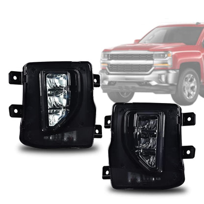G-PLUS Smoky lens LED Fog Light Compatible With 2016-2018 Chevy Silverado 1500,Bumper Lamps Driving Fog Lamps w/Switch