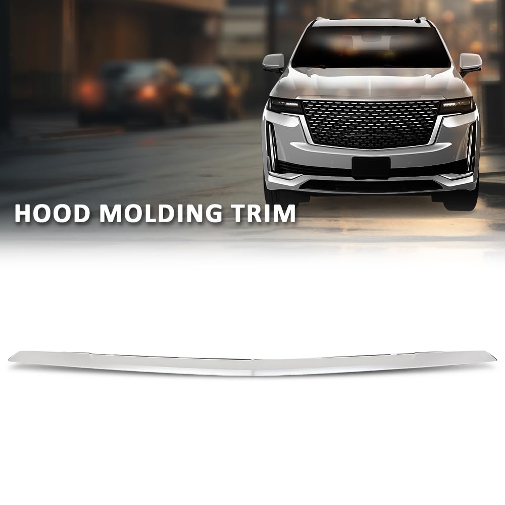 G-PLUS Hood Molding Trim Moulding Compatible with Cadillac Escalade Escalade ESV (submodel: Luxury, Premium Luxury, Premium Luxury Platinum) 2021-2023 84731887, GM1235138 Chrome
