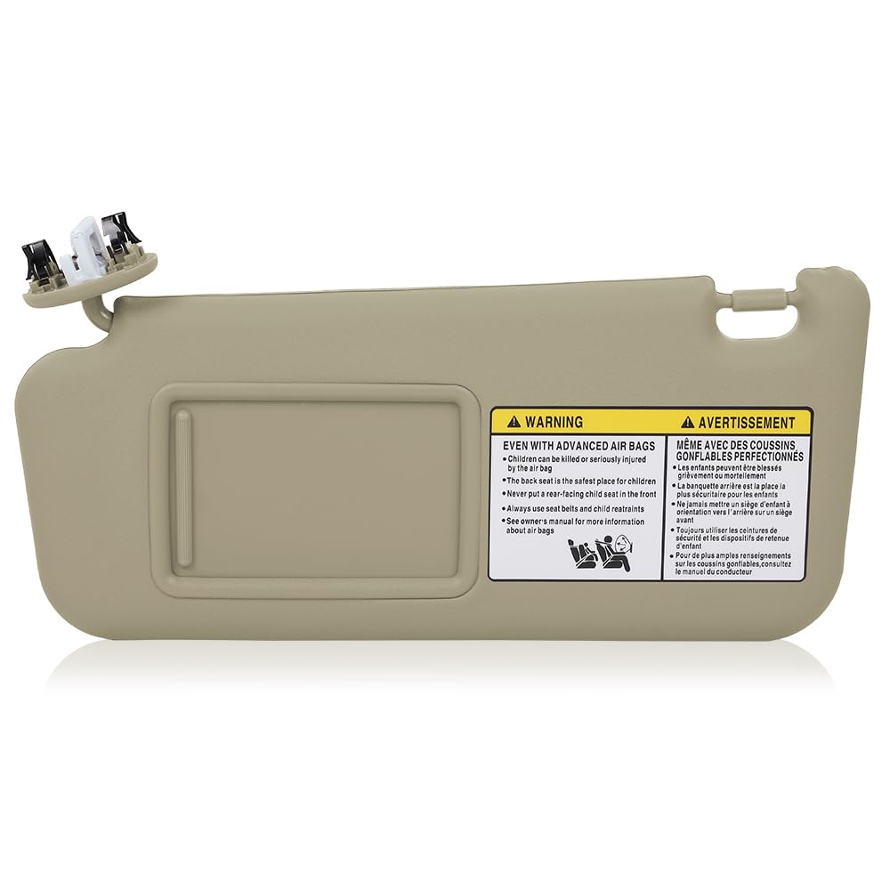 G-PLUS Beige Left Side Sun Visor with Mirror Compatible with Toyota RAV4 2006-2013 74320-42501-A1