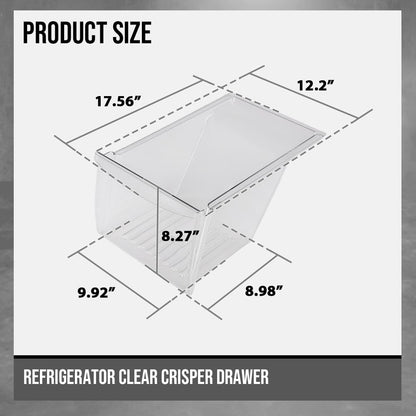 G-PLUS Crisper Drawer Pan 2PCS Compatible with Frigidaire, Kenmore, Crosley, Westinghouse, Gibson, Kelvinator 240337102, 240337108, 891037 Clear