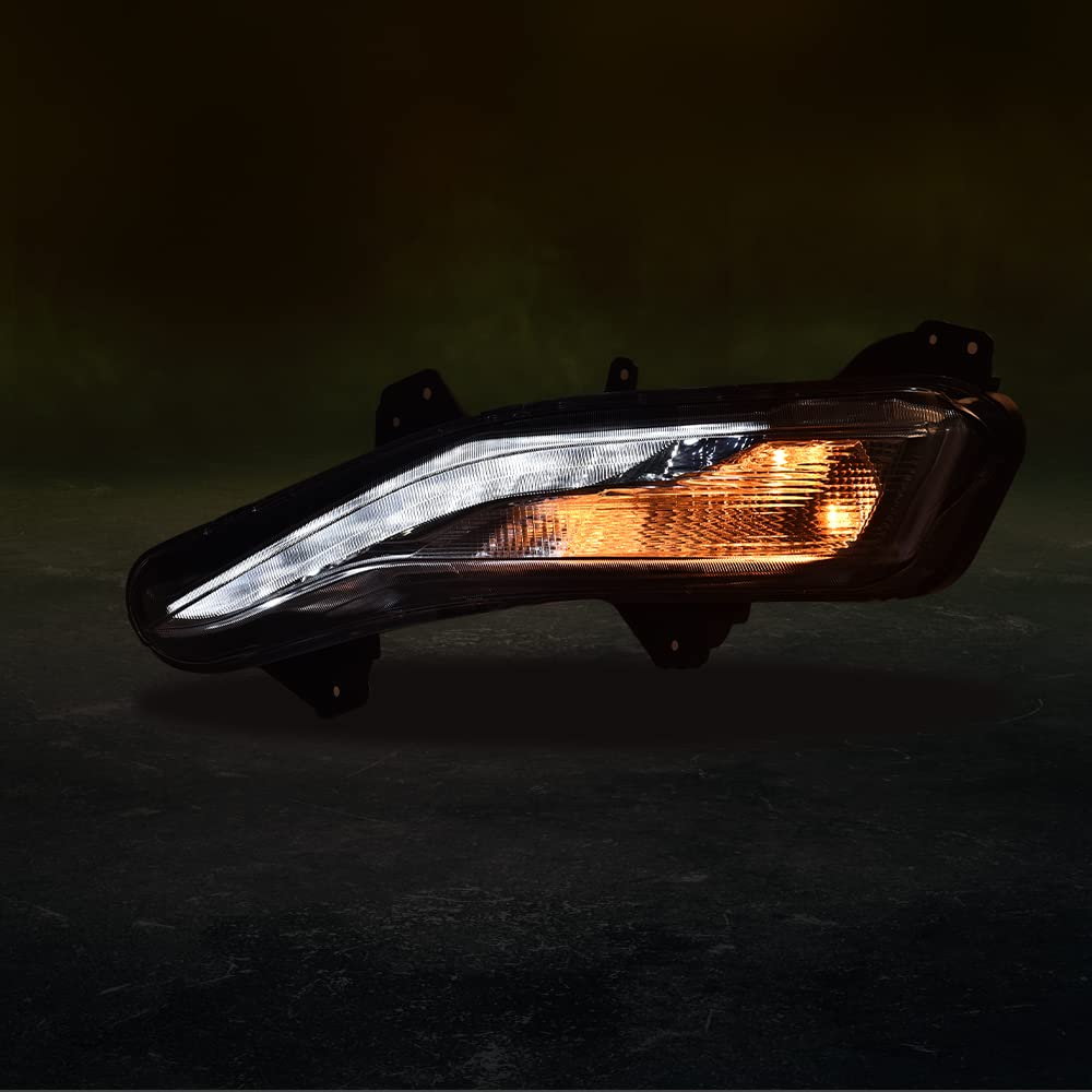 G-PLUS Left Driver Side Bumper Turn Signal Lights LED DRL Fog Lamps Compatible with 2019-2022 Chevy Malibu 84575553 84575552 Left Fog Lamp Bumper Turn Signal Light