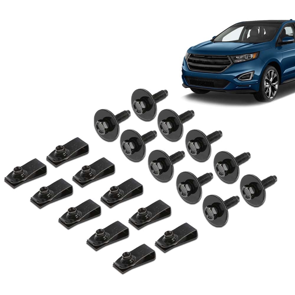 G-PLUS Body Bolts & U-nut Clips- M6-1.0 x 25mm- 10mm Hex- 20 pcs (10ea) Compatible with Ford Truck