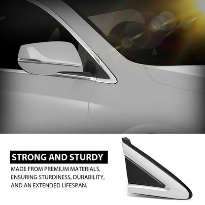 G-PLUS Front Right Side Fender Molding Trim Part Mirror Corner Triangle Trim View Mirror Flag Applique Panel Cover Compatible with Cadillac XTS 2013-2019 22955948 Chrome and Black