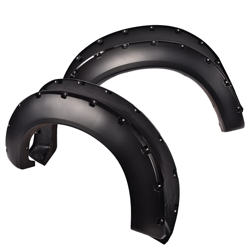 G-PLUS 4PCS Fender Flares Compatible with Ford F250 F350 Super Duty 2011-2016 Styleside Models Only with 81.8" / 98.0" Bed (NOT Fit Dually & Flareside Models), Smooth Pocket Riveted