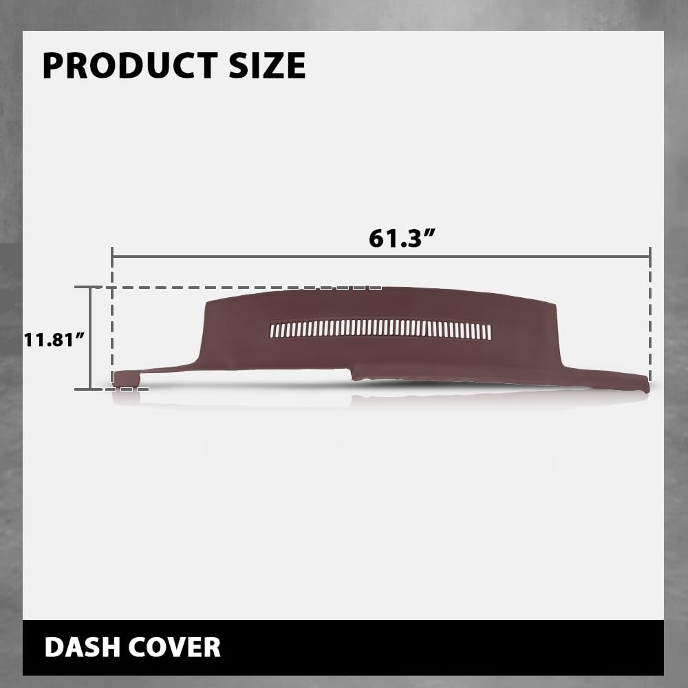 G-PLUS TPE Dash Cover Dashboard Panel Compatible with Chevy & GMC C1500 C2500 C3500 K1500 K2500 K3500 Suburban Yukon 1989-1994, Instrument Panel Cover Red