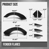 G-PLUS 4pcs Fender Flares with Front Canards Compatible with Chevy Camaro ZL1 Only 2010 2011 2012 2013 2014 2015 MB Style Black