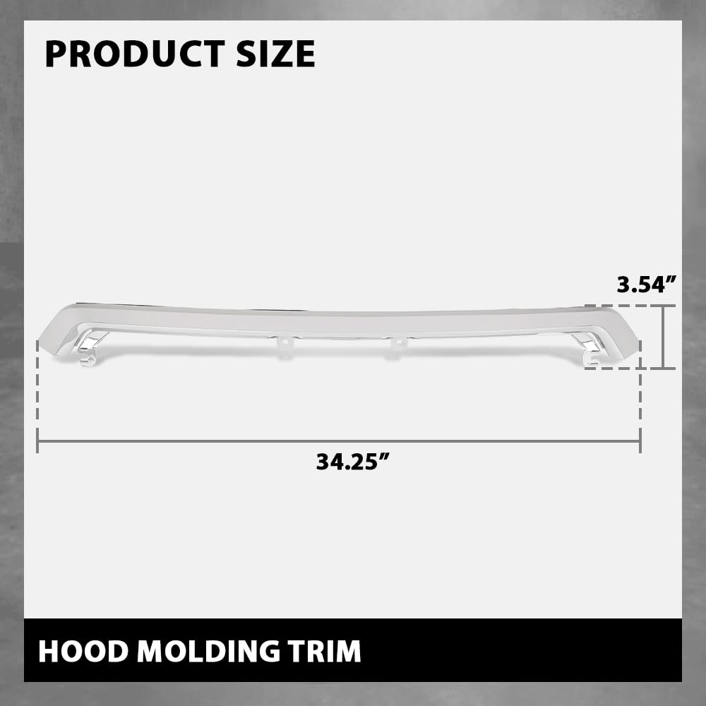 G-PLUS Hood Molding Trim Moulding Chrome Compatible with Subaru Forester 2017-2018 91121SG210, 91121SG211