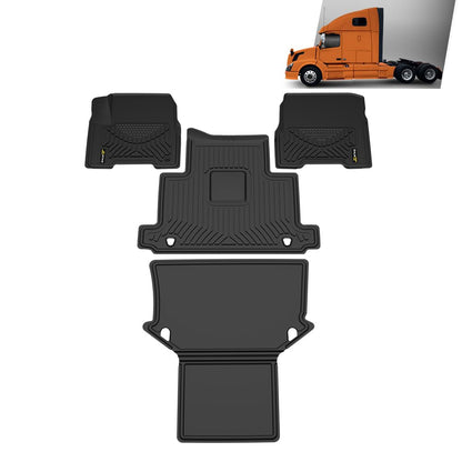 G-PLUS TPE Floor Mats Fit Volvo VNL 670 Models 2004-2018 4 PCS Black