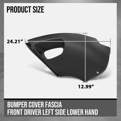 G-PLUS Bumper Cover Fascia Front Driver Left Side Lower Hand Compatible with Volvo XC90 3.2 2007-2014 Fit Volvo XC90 V8 2007-2011 30678950, VO1016102 Black