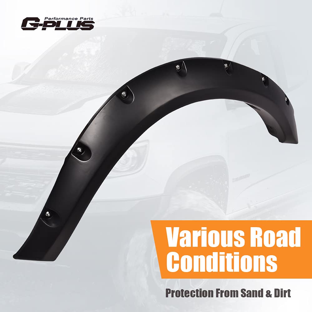 G-PLUS Fender Flares, Compatible With Dodge Ram 2500 Ram 3500 2010-2017(Do Not Fit Dually and Chassis Cab Models), Smooth Black Pocket Style Wheel Protector 4pcs