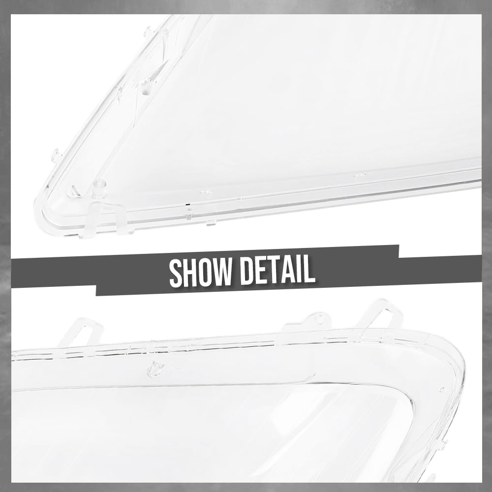 G-PLUS Headlight Lens Cover Compatible with Benz ML Class W164 ML320 ML350 ML500 ML550 ML63 AMG 2006-2008 Left & Right Pair Front Headlamp Lens Cover Clear