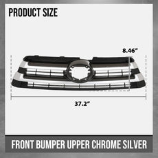 G-PLUS Bumper Grille for Toyota Highlander 2017-2019 Chrome Black Side View