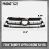 G-PLUS Front Bumper Upper Grille Compatible with Toyota Highlander 2017 2018 2019 531010E230 Chrome Black