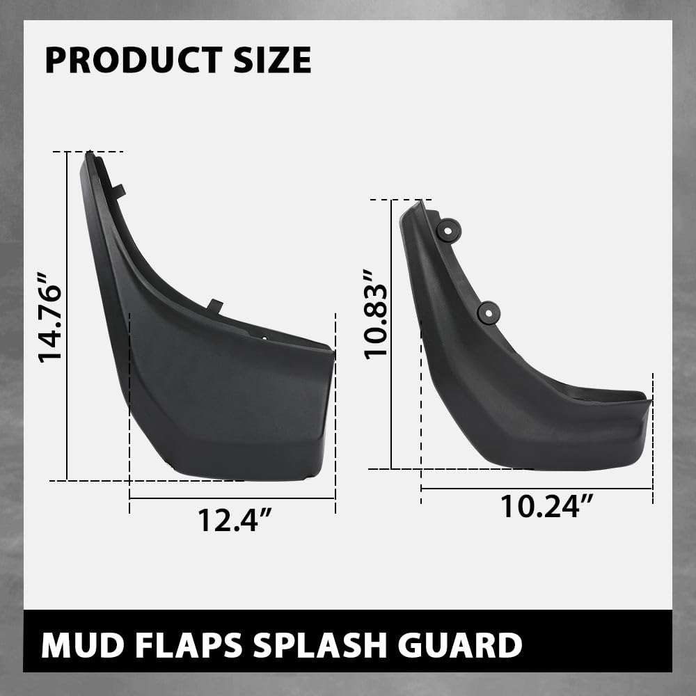 G-PLUS Mud Flaps Splash Guard Mudguard Compatible with Range Rover Evoque Pure/Prestige 2012-2018 (Round Rear Pipe)