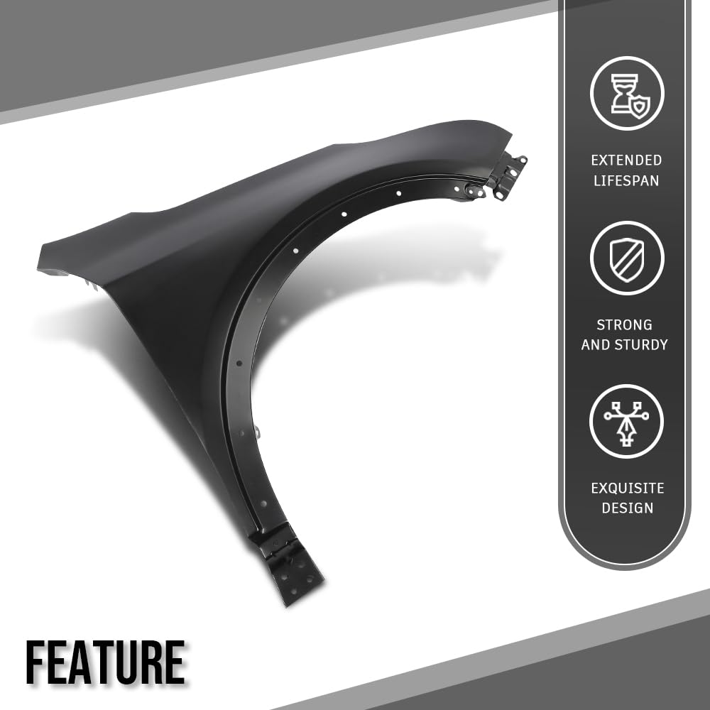 G-PLUS Front Fender Passenger Right Side Compatible with Cadillac XT4 (submodel: Luxury, Premium Luxury, Sport) 2019-2023 84216123, GM1241412 Black