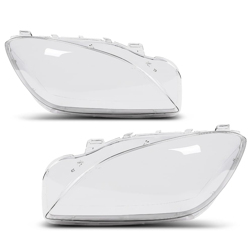 G-PLUS Headlight Lens Cover Compatible with Benz ML-Class W166 ML350 ML400 2011-2015 A1668207359, A1668205559 Left & Right Front Headlamp Lens Cover Clear